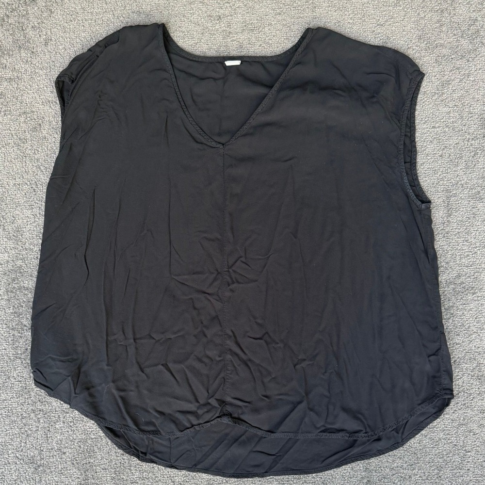 Old‎ Navy Womens XXL Black V-Neck Sleeveless Relaxed Flowy Blouse Top 3768